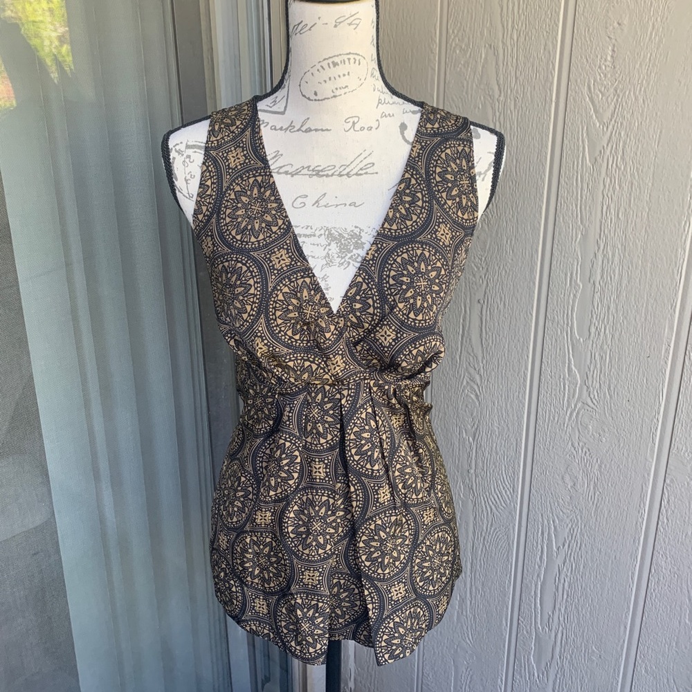 Mandala print baby doll blouse